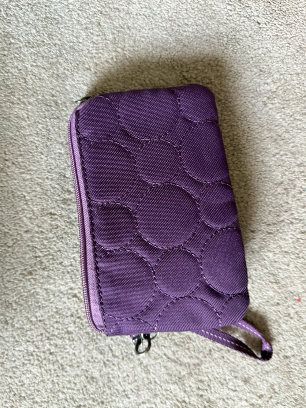 Thirty-one Purple Quilted Wristlet Wallet